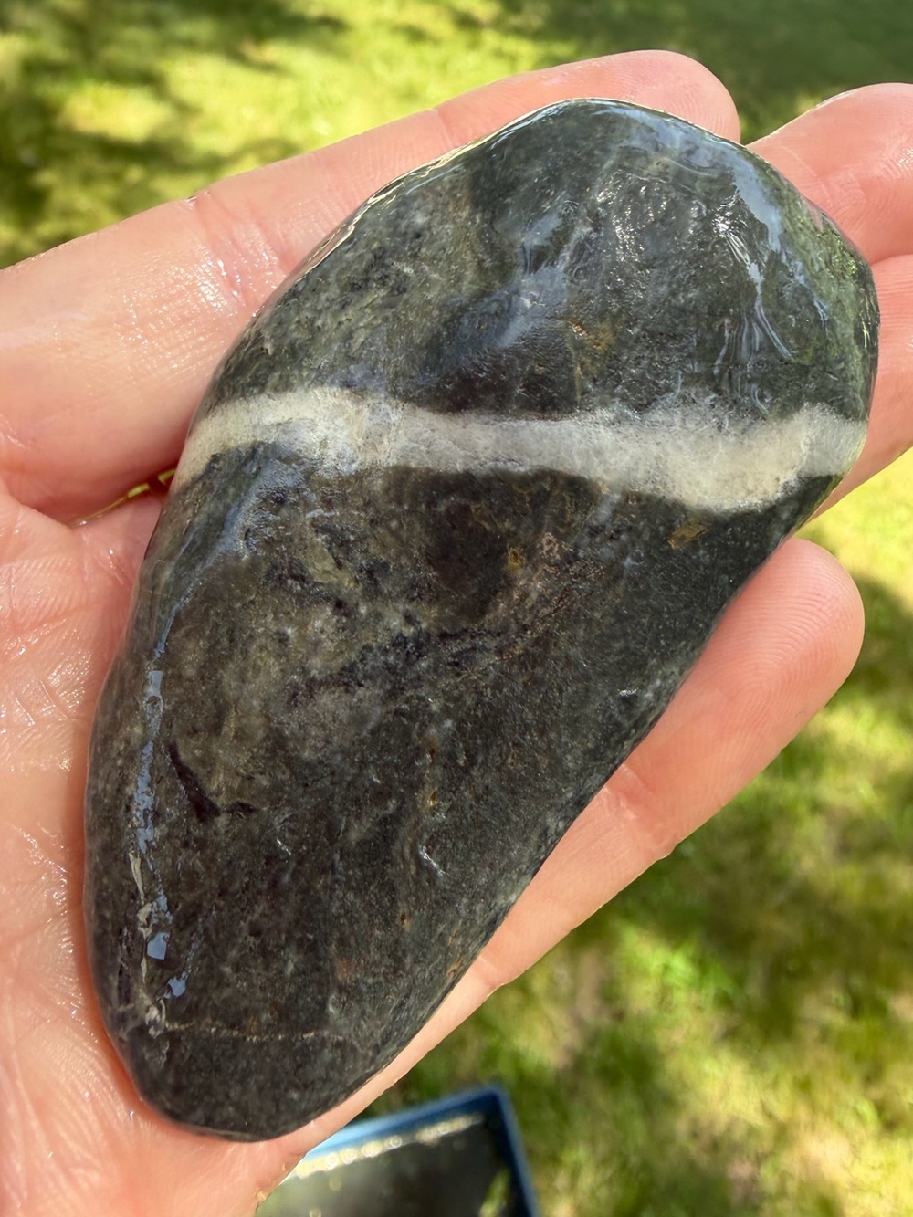 🧚🏻Large Lake Michigan Wishing Stone Good Luck Rock Thick White Band Natural 🧚🏻